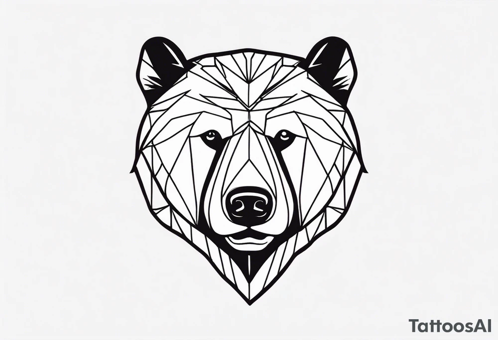 Bear face tattoo idea