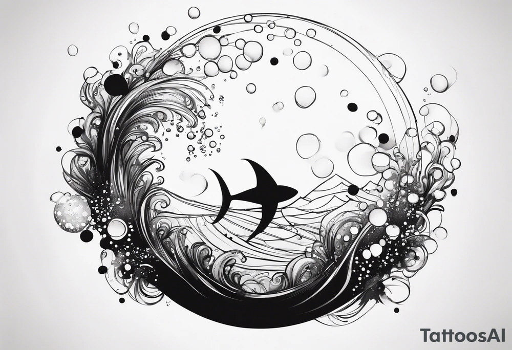 Draw me some magical really simple underwater bubbles and simple stars tattoo idea
