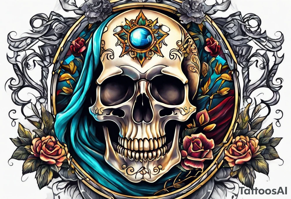 skeleton running from the world tattoo idea
