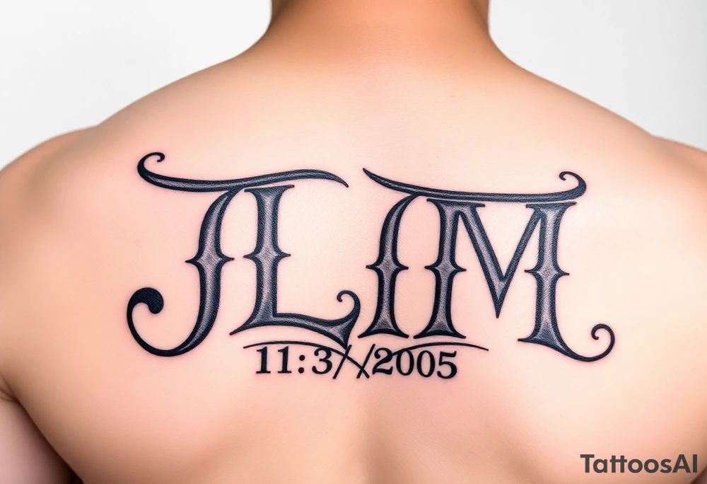 Initials JLM with 11/3/2005 tattoo idea