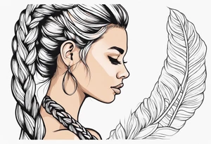 Eine Elfe mit dutch braids der ganze Körper ist zu sehen tattoo idea