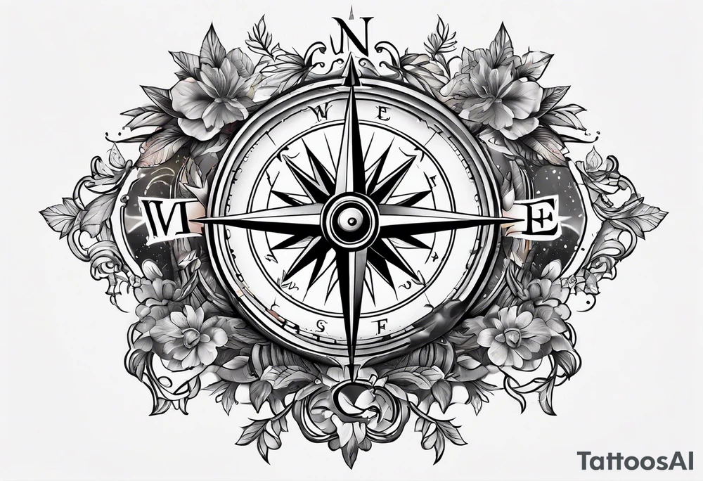 compass chest tattoo tattoo idea