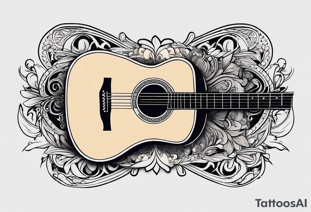 Acoustic guitar tattoo idea