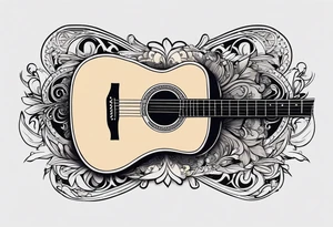 Acoustic guitar tattoo idea