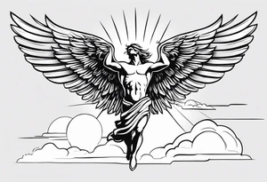 Icarus's myth flying too close to the sun tattoo idea