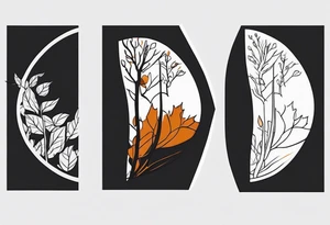 knee tattoo in fall color masculine design with no faces tattoo idea