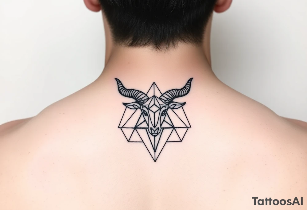 Subliminal geometric aries and taurus combine tattoo idea