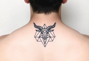 Subliminal geometric aries and taurus combine tattoo idea