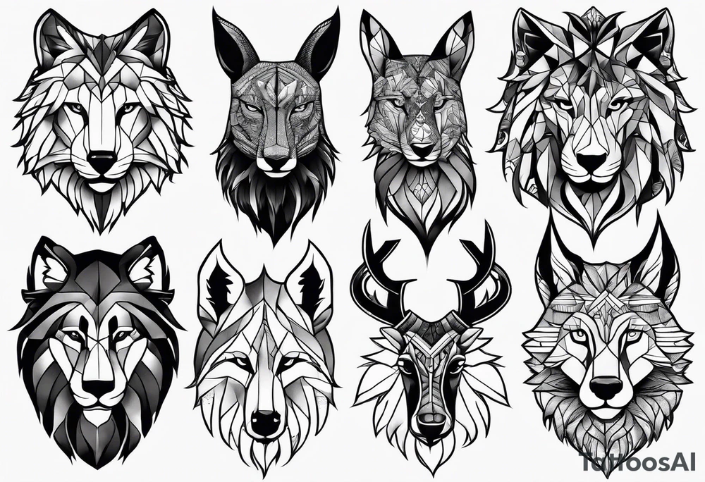 Alpha group of animals tattoo idea