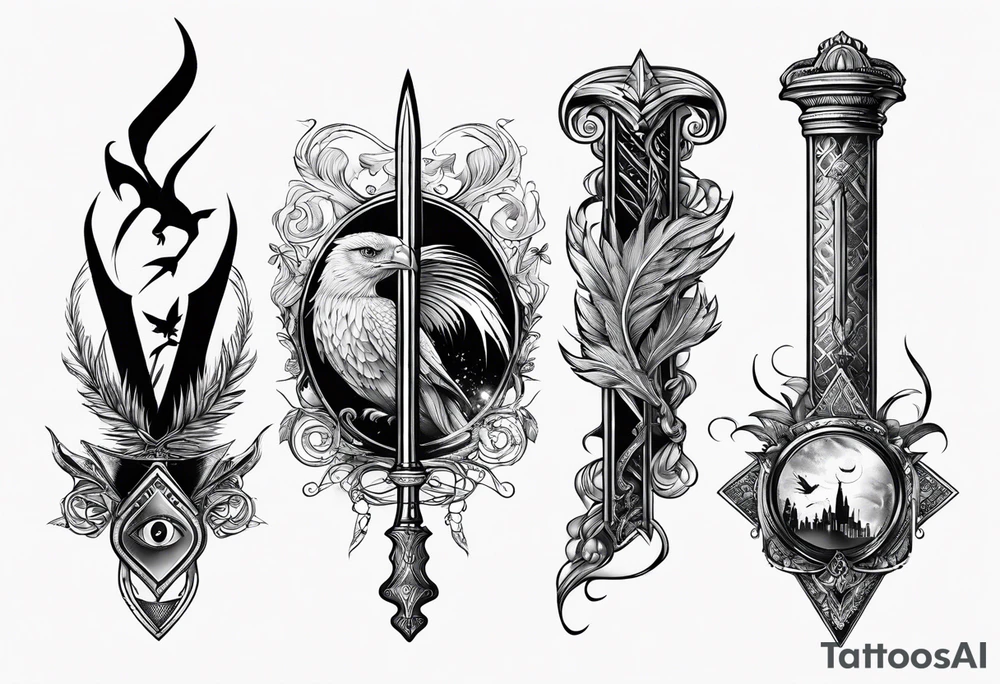 Harry Potter fantastic beasts wands magic tattoo idea