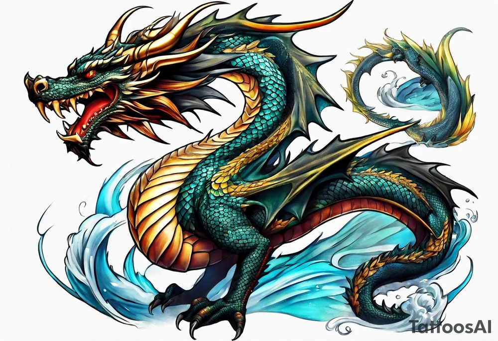 Dragon full body tattoo idea