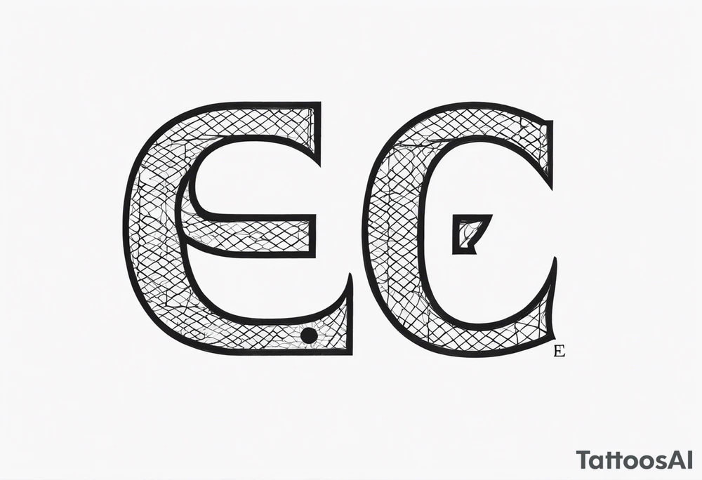letters “ E S C M” meshed together tattoo idea