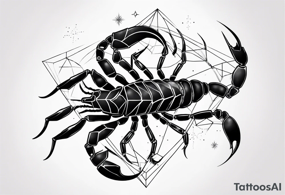Feminine scorpion with scorpio constellation tattoo idea