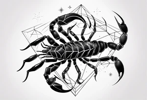 Feminine scorpion with scorpio constellation tattoo idea