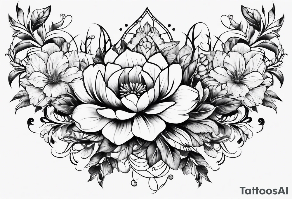 Floral Space Spine Tattoo tattoo idea