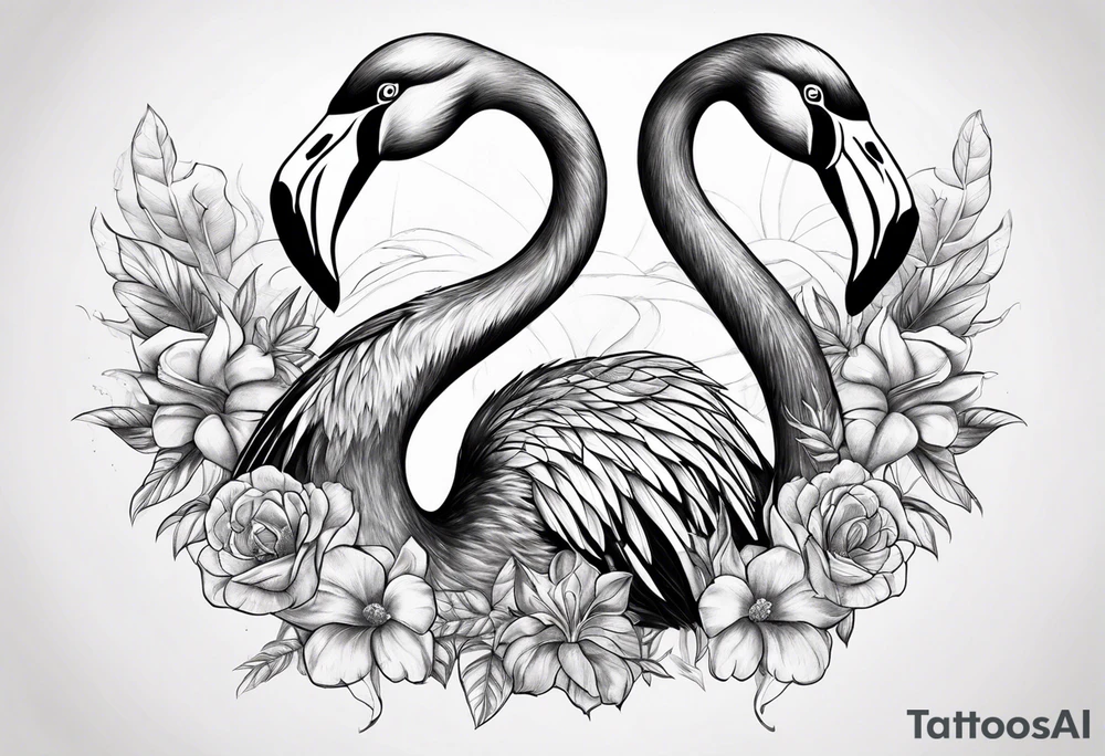 Flamingo with scorpion lower body tattoo idea