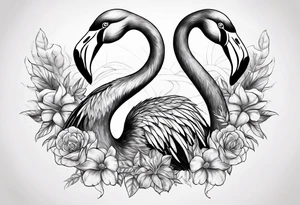 Flamingo with scorpion lower body tattoo idea