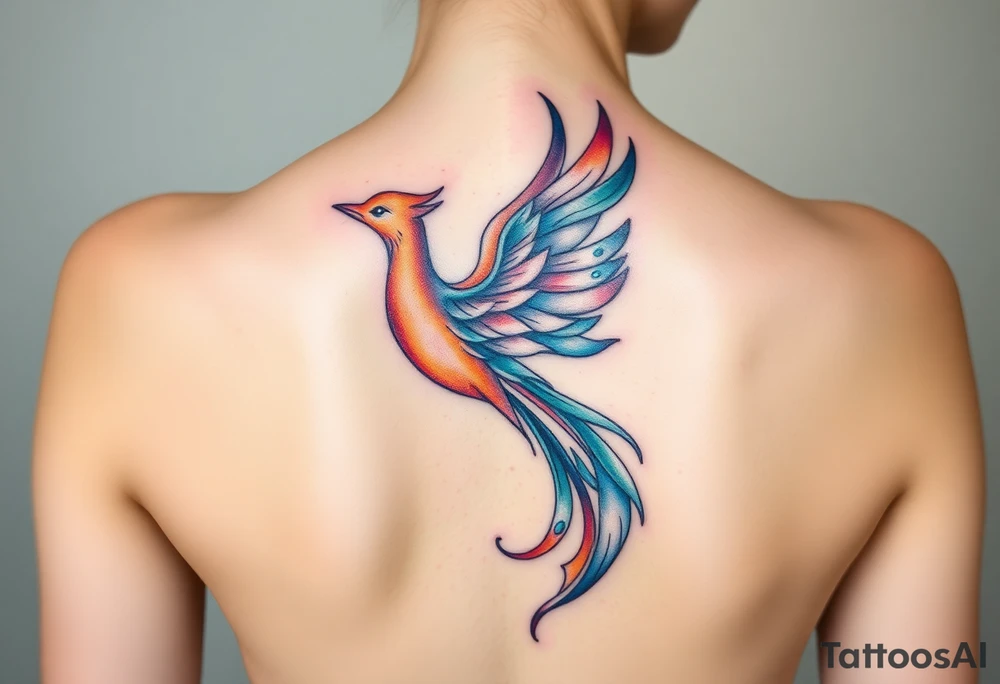 Phoenix without tail lines tattoo idea