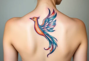 Phoenix without tail lines tattoo idea