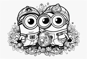 Minion powerpuff girls tattoo idea