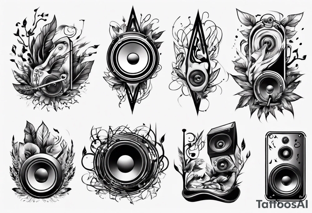 music nature speaker tattoo idea