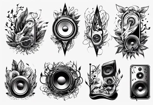 music nature speaker tattoo idea