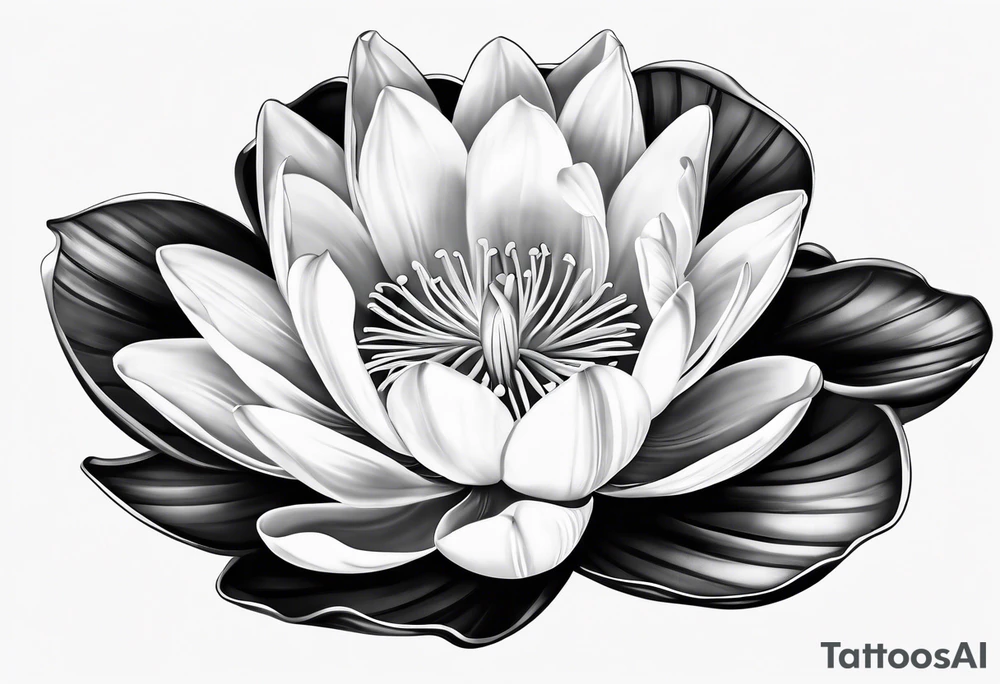 One water lily and one tulip blossom tattoo idea