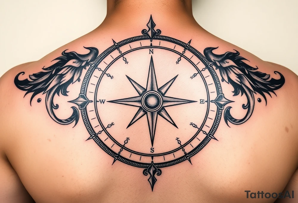 Tattoo with a compass and the constellation of Aquarius to show that the hard road you are traveling will be for the better tattoo idea