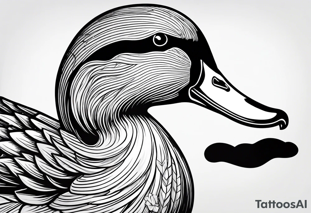 Hunting decoy Duck with a conducting stick tattoo idea