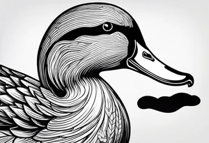 Hunting decoy Duck with a conducting stick tattoo idea