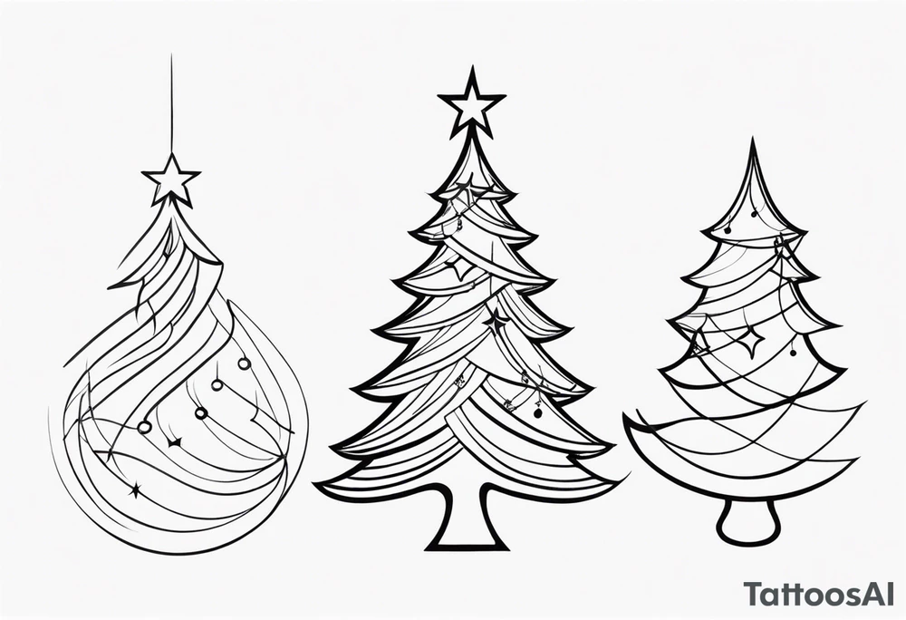 Christmas tree ornament tattoo idea