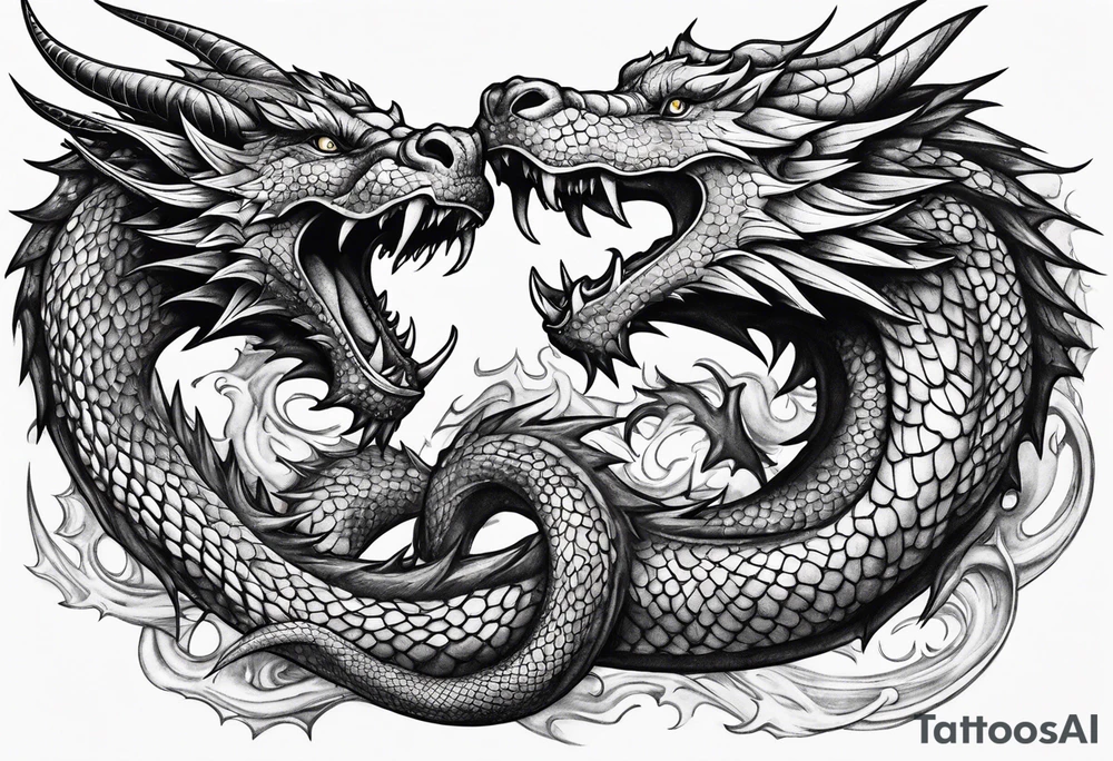 roaring dragons tattoo idea