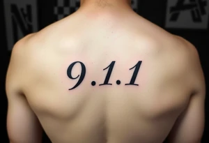 Dainty creative girly way to write the numbers 9 1 1 tattoo idea