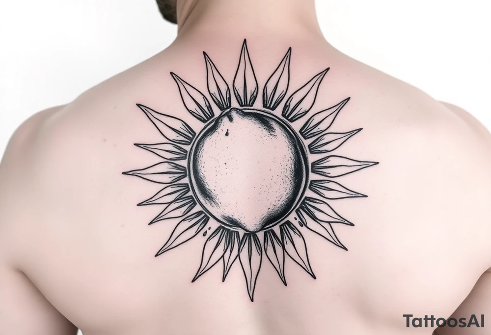lemon incorporated in a sun tattoo idea