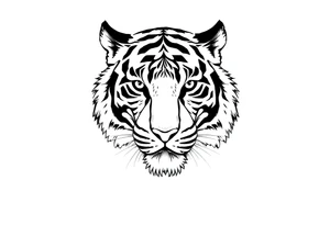 a full color cubist tiger tattoo illustrated in polyc tattoo artist style tattoo idea