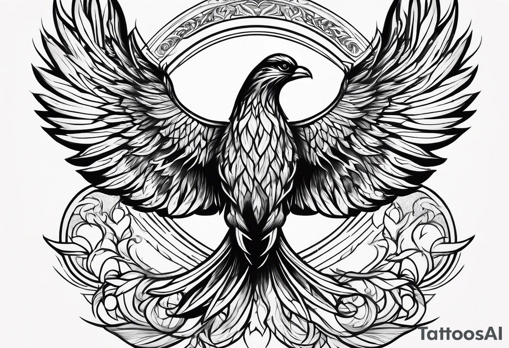 phoenix engraving tattoo idea