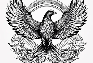 phoenix engraving tattoo idea