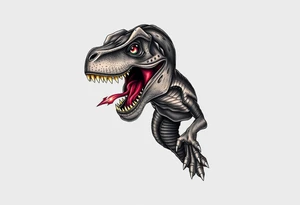dinosaur spitting venom tattoo idea