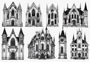 Gothic building tattoo idea
