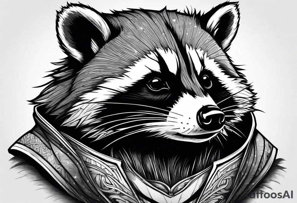 raccoon wearing a Superman t-shirt tattoo idea