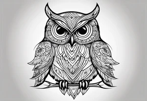 owl outline tattoo idea