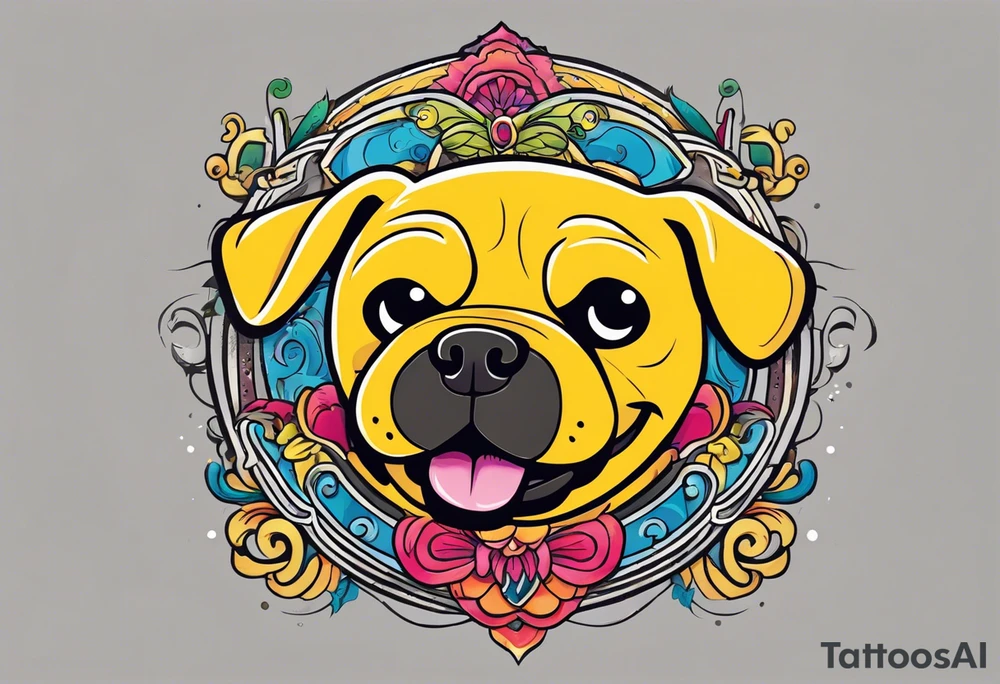 jake the dog from adventure time posed as the omerta tatoo tattoo idea