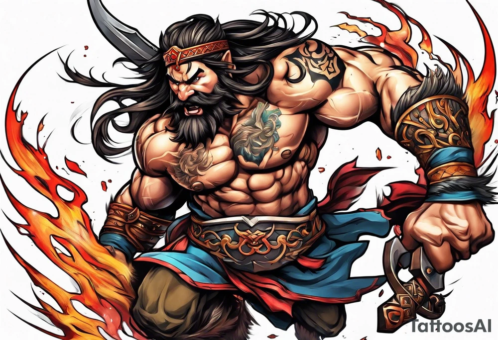 leaping barbarian tattoo idea