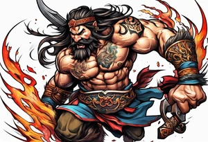 leaping barbarian tattoo idea