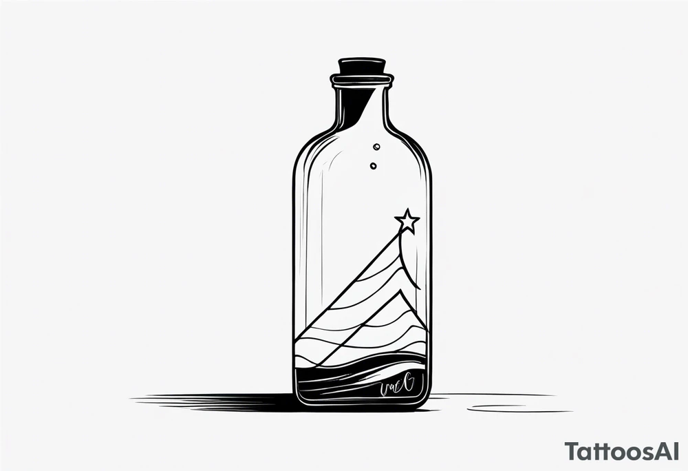 letter in the bottle tattoo idea