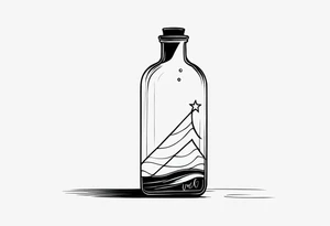 letter in the bottle tattoo idea