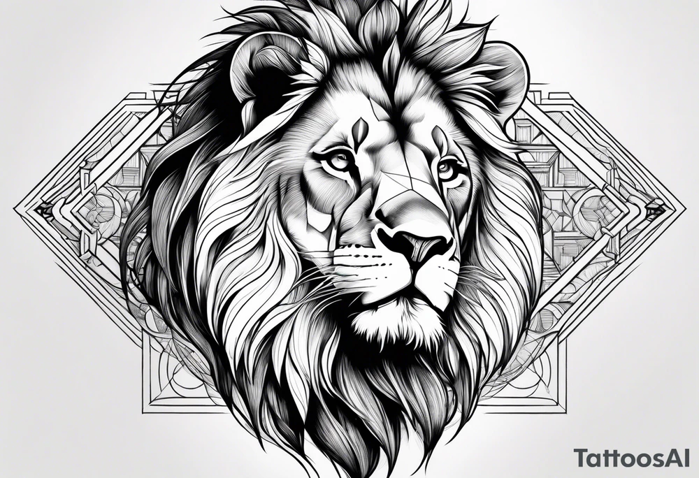 realistic laying lion tattoo idea