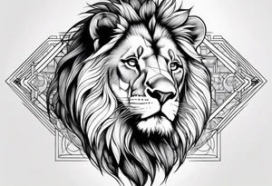 realistic laying lion tattoo idea