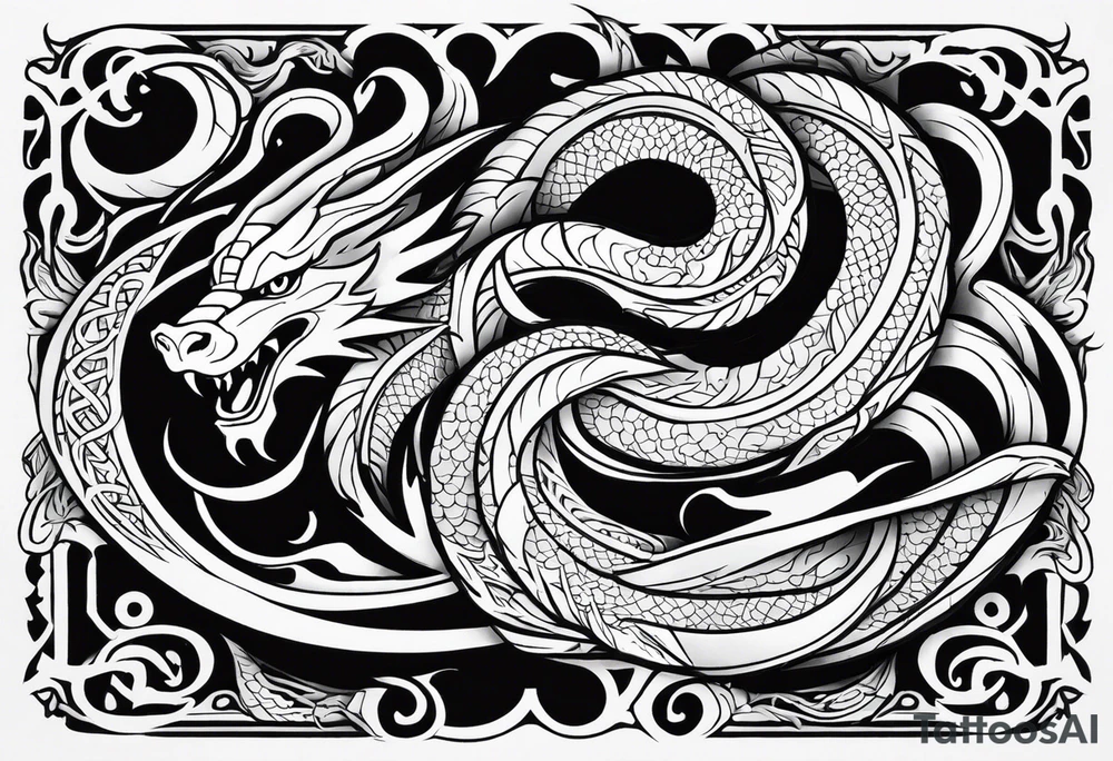Valhalla serpent dragon tattoo idea