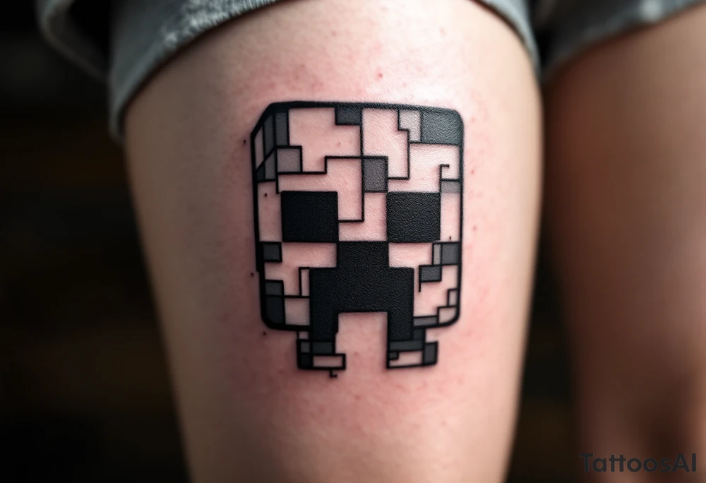 small Minecraft creeper tattoo tattoo idea